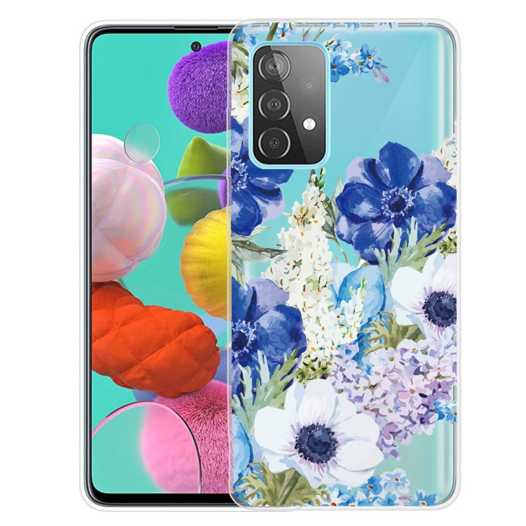 For Samsung Galaxy A52 5G / 4G Colored Drawing Pattern Highly Transparent TPU Protective Case