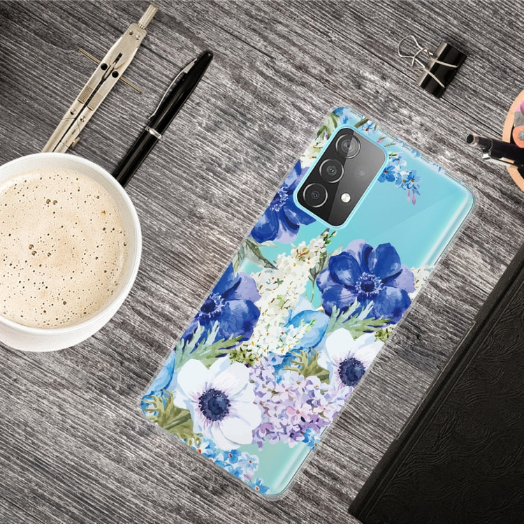 For Samsung Galaxy A52 5G / 4G Colored Drawing Pattern Highly Transparent TPU Protective Case