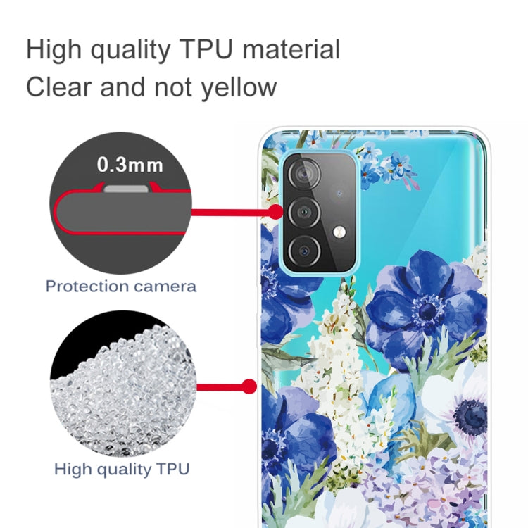 For Samsung Galaxy A52 5G / 4G Colored Drawing Pattern Highly Transparent TPU Protective Case