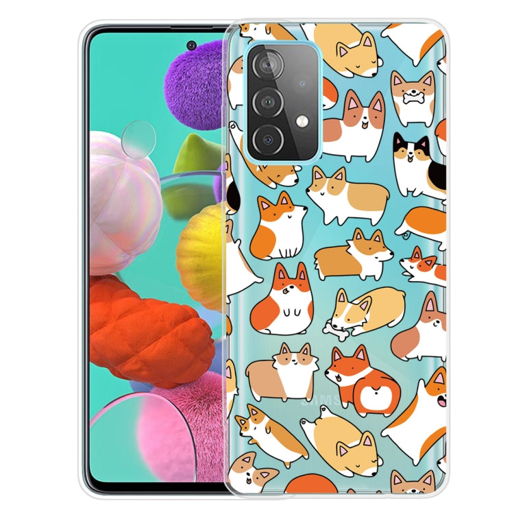 For Samsung Galaxy A52 5G / 4G Colored Drawing Pattern Highly Transparent TPU Protective Case