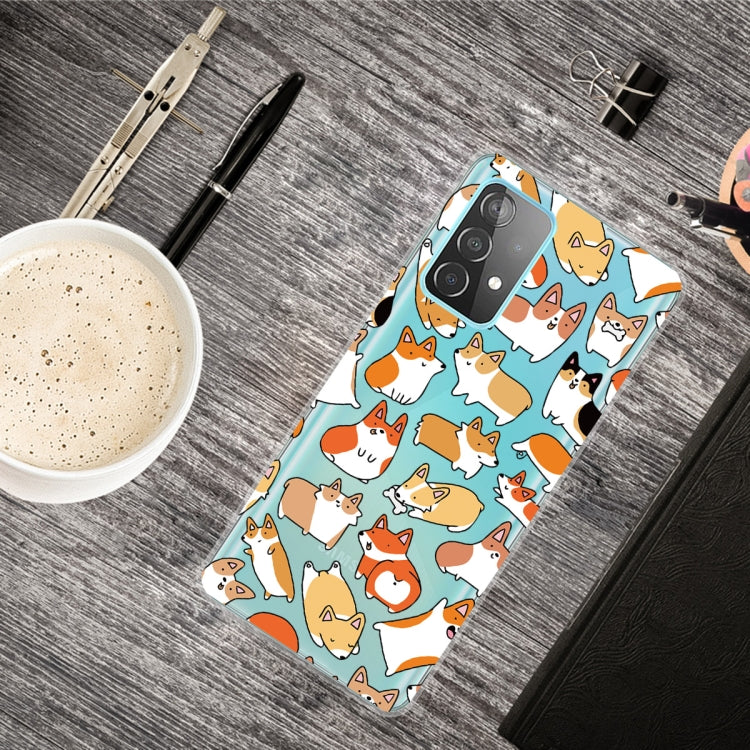 For Samsung Galaxy A52 5G / 4G Colored Drawing Pattern Highly Transparent TPU Protective Case