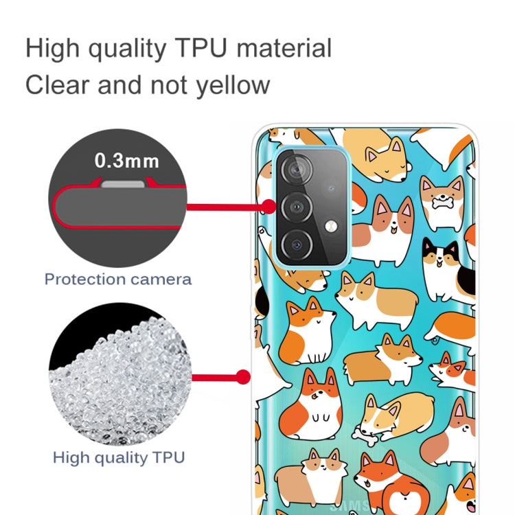 For Samsung Galaxy A52 5G / 4G Colored Drawing Pattern Highly Transparent TPU Protective Case