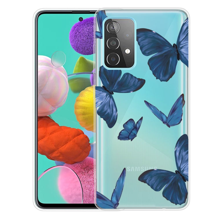 For Samsung Galaxy A52 5G / 4G Colored Drawing Pattern Highly Transparent TPU Protective Case