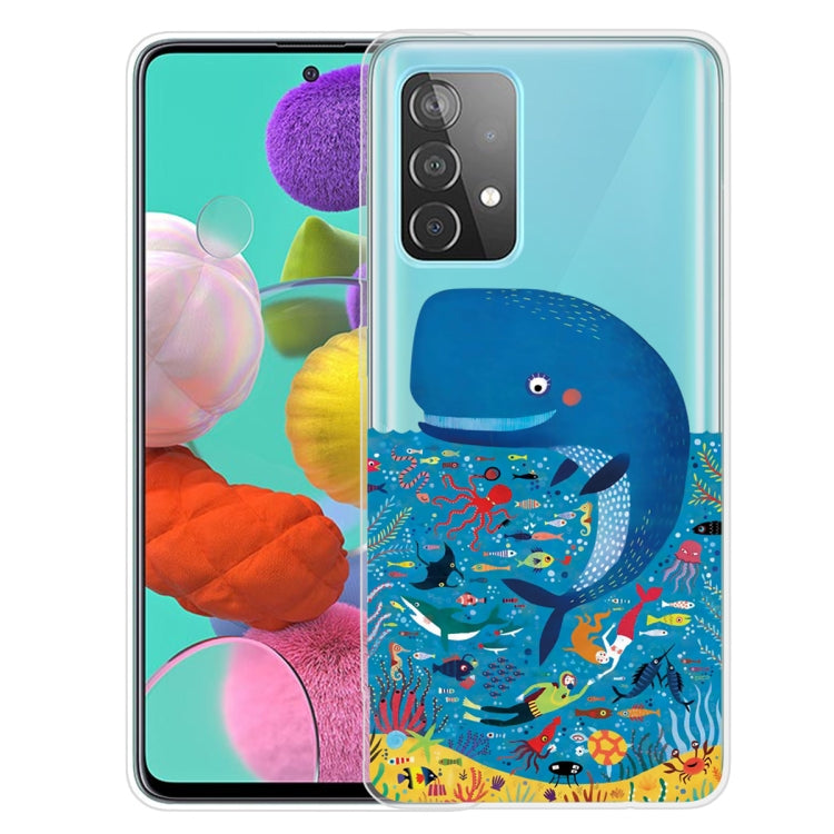 For Samsung Galaxy A52 5G / 4G Colored Drawing Pattern Highly Transparent TPU Protective Case