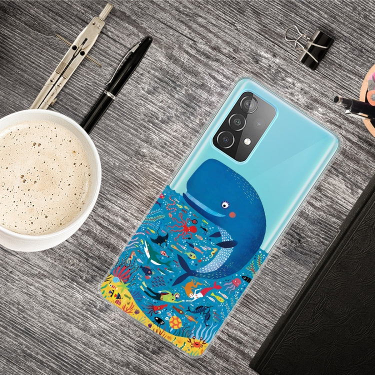 For Samsung Galaxy A52 5G / 4G Colored Drawing Pattern Highly Transparent TPU Protective Case