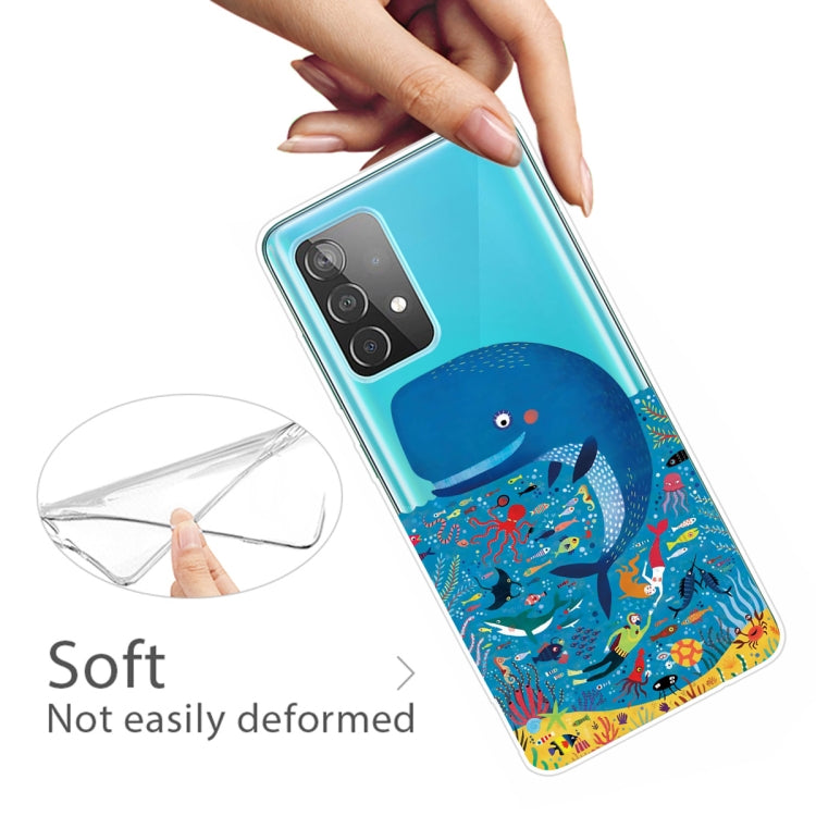 For Samsung Galaxy A52 5G / 4G Colored Drawing Pattern Highly Transparent TPU Protective Case