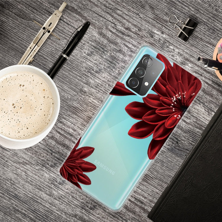 For Samsung Galaxy A52 5G / 4G Colored Drawing Pattern Highly Transparent TPU Protective Case