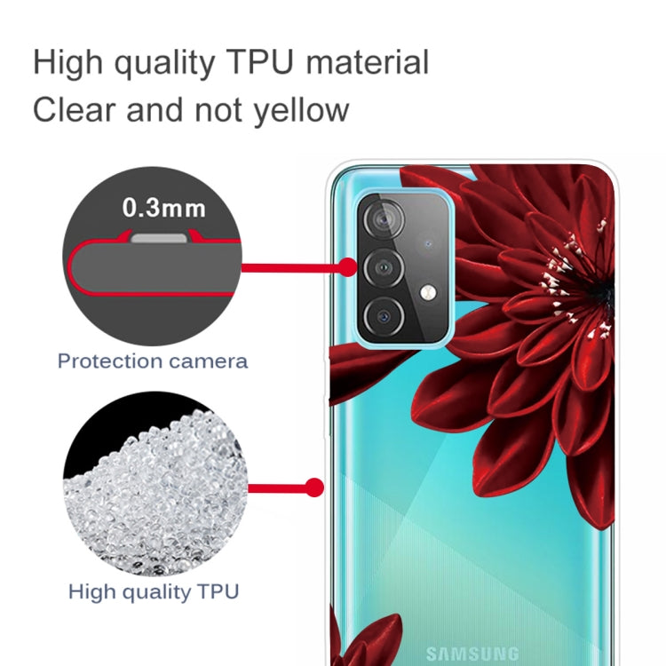 For Samsung Galaxy A52 5G / 4G Colored Drawing Pattern Highly Transparent TPU Protective Case