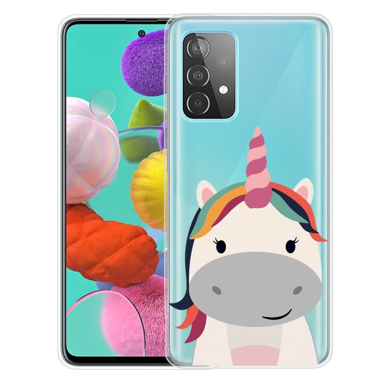 For Samsung Galaxy A52 5G / 4G Colored Drawing Pattern Highly Transparent TPU Protective Case