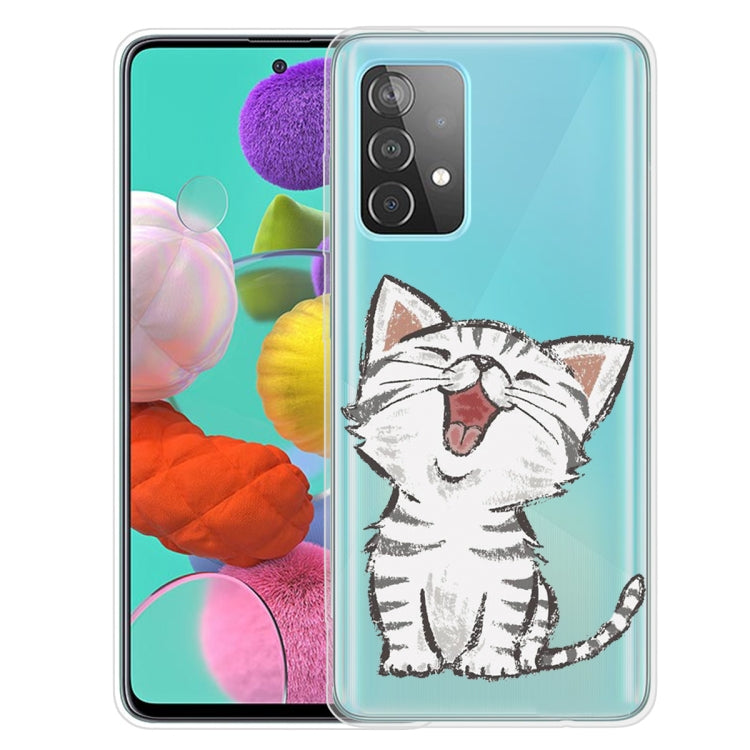 For Samsung Galaxy A52 5G / 4G Colored Drawing Pattern Highly Transparent TPU Protective Case