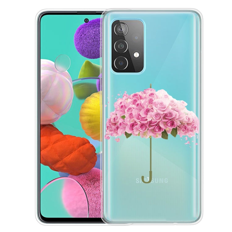 For Samsung Galaxy A52 5G / 4G Colored Drawing Pattern Highly Transparent TPU Protective Case