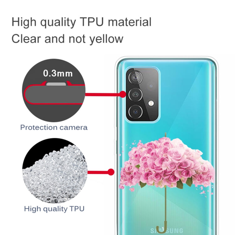 For Samsung Galaxy A52 5G / 4G Colored Drawing Pattern Highly Transparent TPU Protective Case