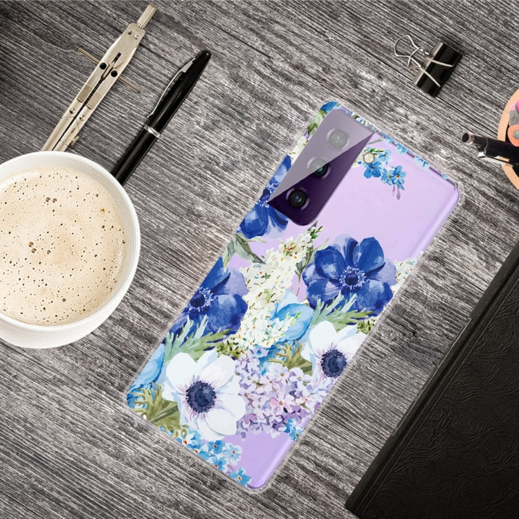 For Samsung Galaxy S21 5G Colored Drawing Pattern Highly Transparent TPU Protective Case