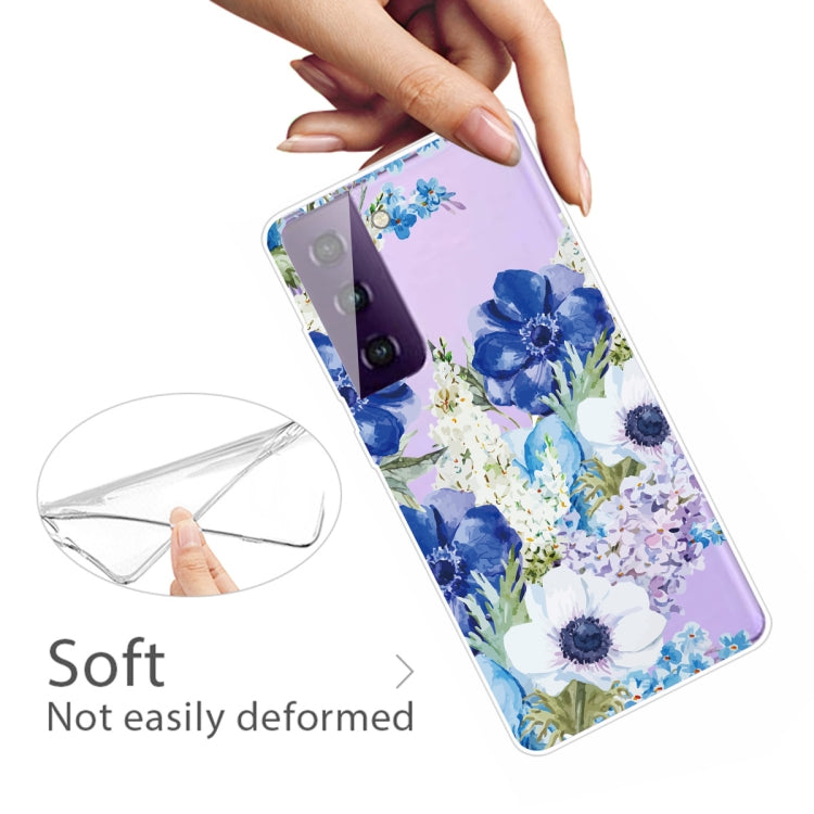 For Samsung Galaxy S21 5G Colored Drawing Pattern Highly Transparent TPU Protective Case