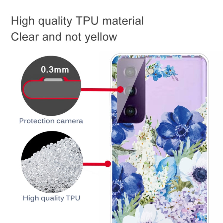 For Samsung Galaxy S21 5G Colored Drawing Pattern Highly Transparent TPU Protective Case