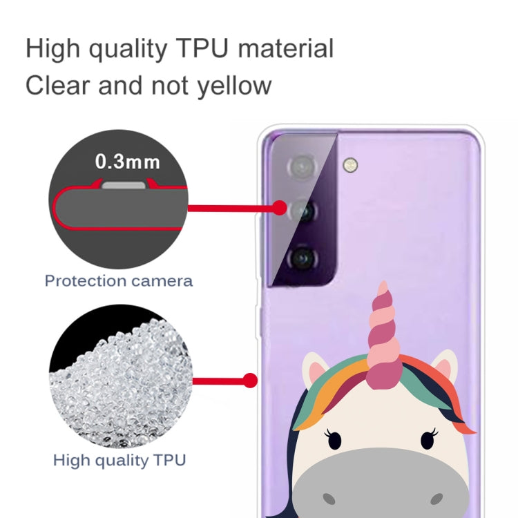 For Samsung Galaxy S21 5G Colored Drawing Pattern Highly Transparent TPU Protective Case