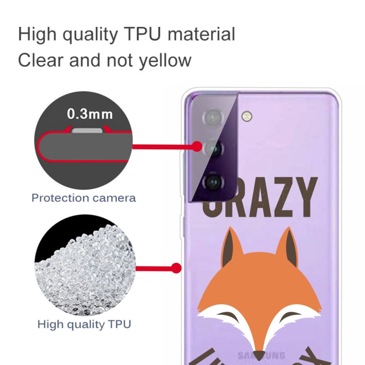 For Samsung Galaxy S21 5G Colored Drawing Pattern Highly Transparent TPU Protective Case