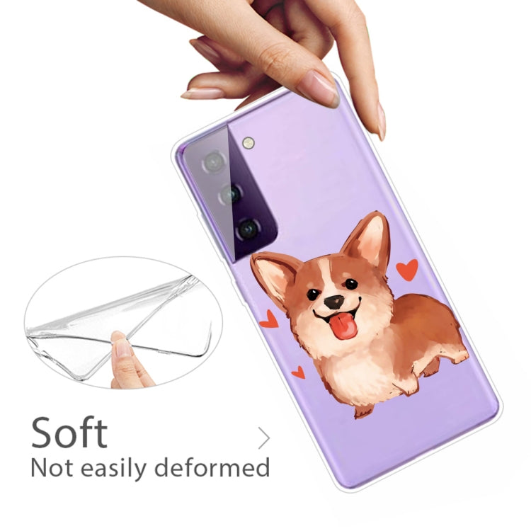 For Samsung Galaxy S21 5G Colored Drawing Pattern Highly Transparent TPU Protective Case