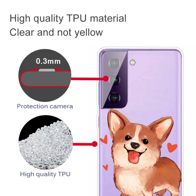 For Samsung Galaxy S21 5G Colored Drawing Pattern Highly Transparent TPU Protective Case