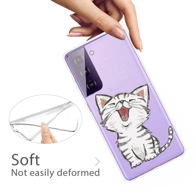 For Samsung Galaxy S21 5G Colored Drawing Pattern Highly Transparent TPU Protective Case