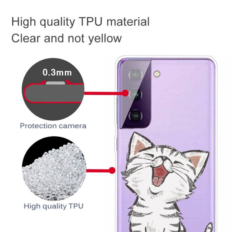 For Samsung Galaxy S21 5G Colored Drawing Pattern Highly Transparent TPU Protective Case