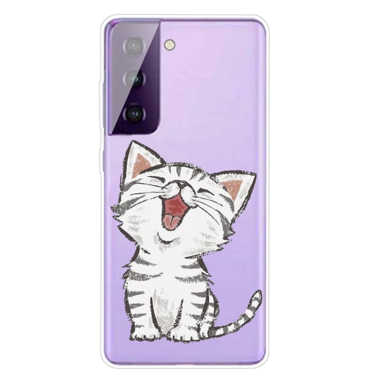 For Samsung Galaxy S21 5G Colored Drawing Pattern Highly Transparent TPU Protective Case