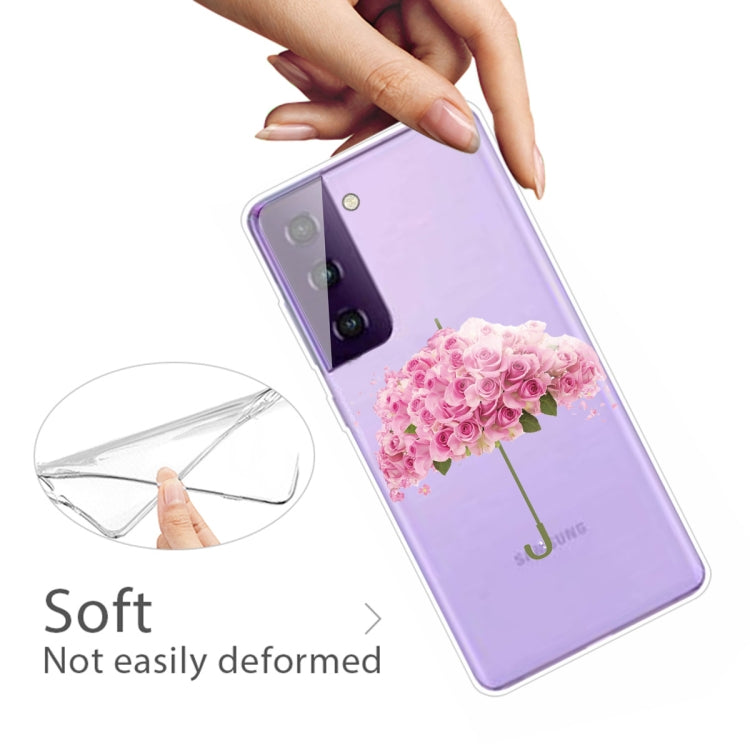 For Samsung Galaxy S21 5G Colored Drawing Pattern Highly Transparent TPU Protective Case