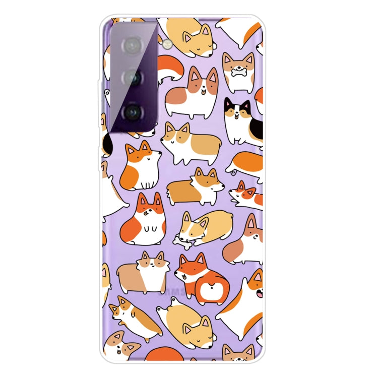For Samsung Galaxy S21+ 5G Colored Drawing Pattern Highly Transparent TPU Protective Case