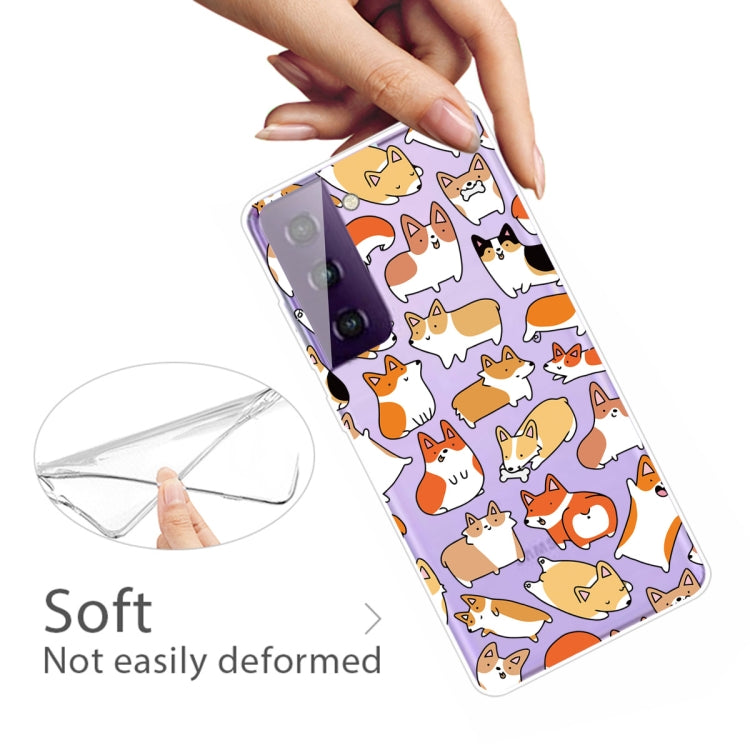 For Samsung Galaxy S21+ 5G Colored Drawing Pattern Highly Transparent TPU Protective Case