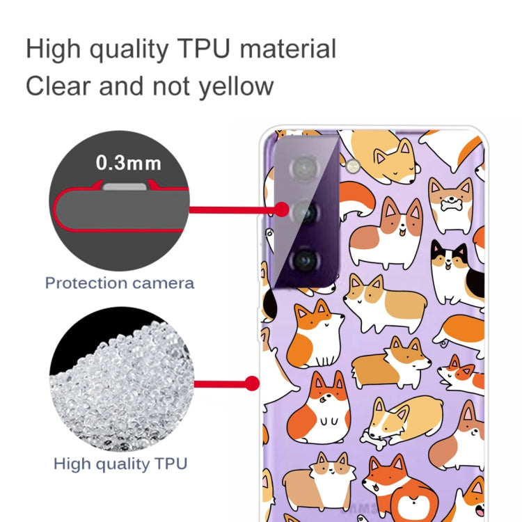 For Samsung Galaxy S21+ 5G Colored Drawing Pattern Highly Transparent TPU Protective Case