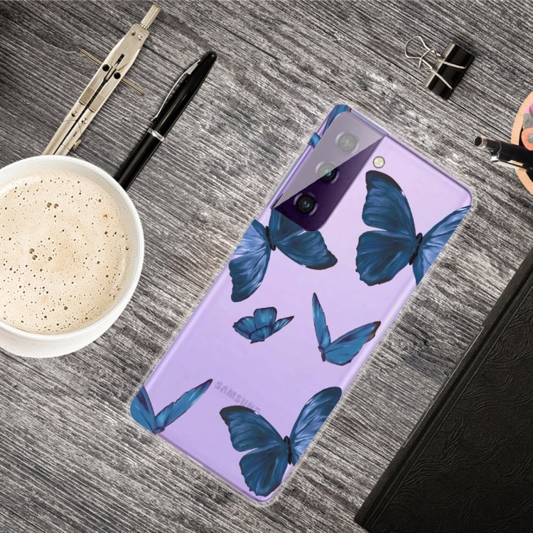 For Samsung Galaxy S21+ 5G Colored Drawing Pattern Highly Transparent TPU Protective Case