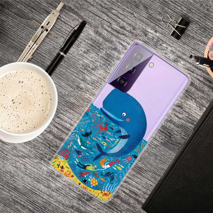 For Samsung Galaxy S21+ 5G Colored Drawing Pattern Highly Transparent TPU Protective Case