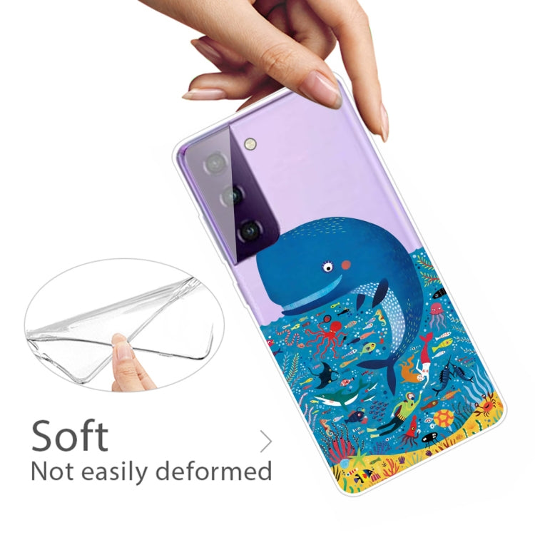 For Samsung Galaxy S21+ 5G Colored Drawing Pattern Highly Transparent TPU Protective Case