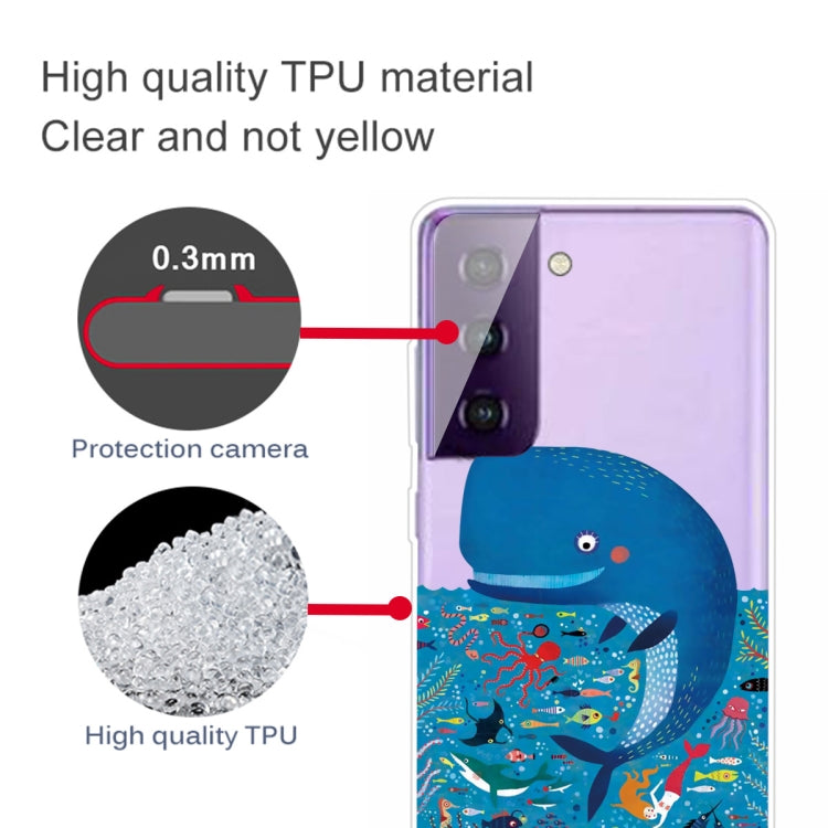 For Samsung Galaxy S21+ 5G Colored Drawing Pattern Highly Transparent TPU Protective Case