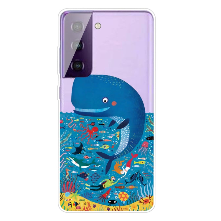 For Samsung Galaxy S21+ 5G Colored Drawing Pattern Highly Transparent TPU Protective Case