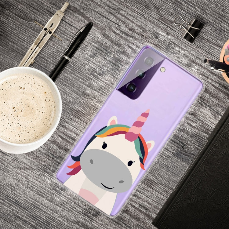 For Samsung Galaxy S21+ 5G Colored Drawing Pattern Highly Transparent TPU Protective Case