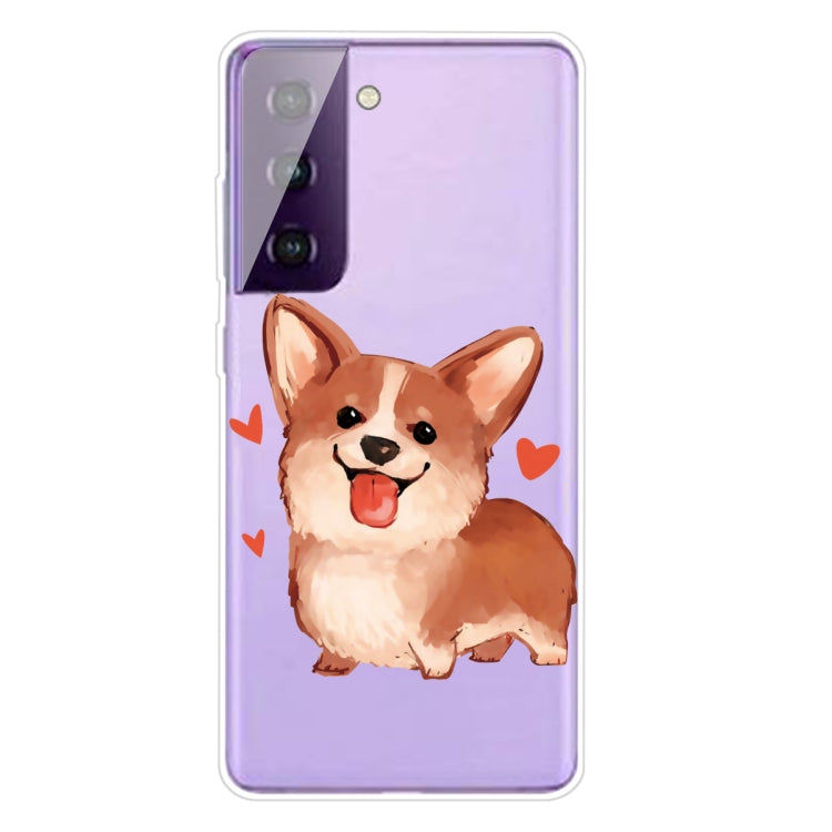 For Samsung Galaxy S21+ 5G Colored Drawing Pattern Highly Transparent TPU Protective Case
