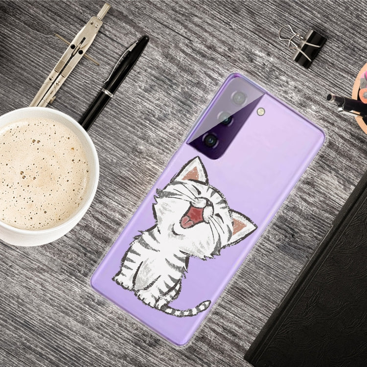 For Samsung Galaxy S21+ 5G Colored Drawing Pattern Highly Transparent TPU Protective Case