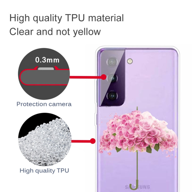 For Samsung Galaxy S21+ 5G Colored Drawing Pattern Highly Transparent TPU Protective Case