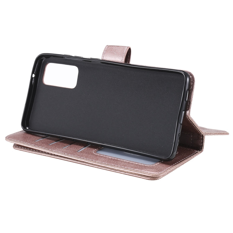 For Samsung Galaxy S20 FE 5G Multifunctional Magnetic Copper Buckle Horizontal Flip Solid Color Leather Case with 10 Card Slots & Wallet & Holder & Photo Frame