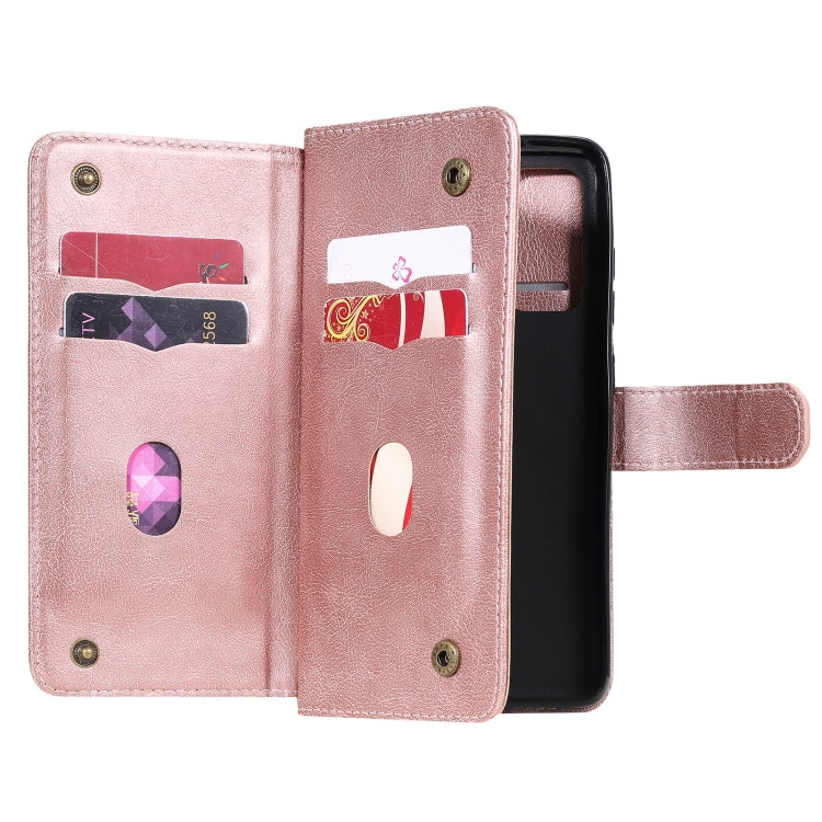For Samsung Galaxy S20 FE 5G Multifunctional Magnetic Copper Buckle Horizontal Flip Solid Color Leather Case with 10 Card Slots & Wallet & Holder & Photo Frame