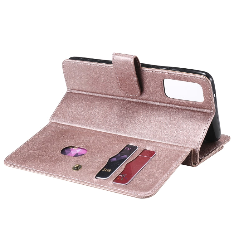 For Samsung Galaxy S20 FE 5G Multifunctional Magnetic Copper Buckle Horizontal Flip Solid Color Leather Case with 10 Card Slots & Wallet & Holder & Photo Frame