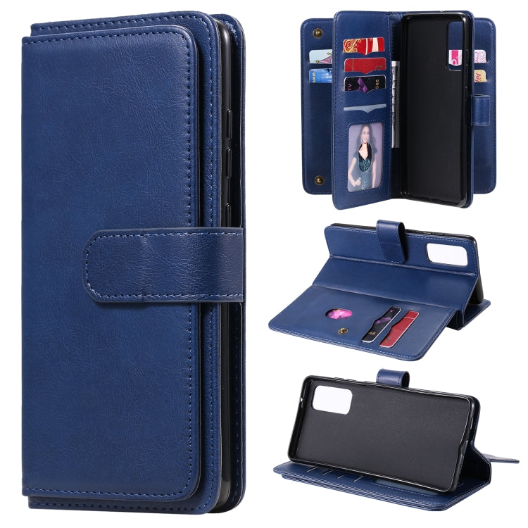 For Samsung Galaxy S20 FE 5G Multifunctional Magnetic Copper Buckle Horizontal Flip Solid Color Leather Case with 10 Card Slots & Wallet & Holder & Photo Frame