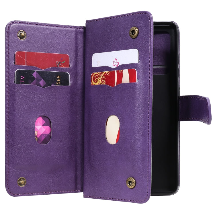 For Samsung Galaxy S20 FE 5G Multifunctional Magnetic Copper Buckle Horizontal Flip Solid Color Leather Case with 10 Card Slots & Wallet & Holder & Photo Frame
