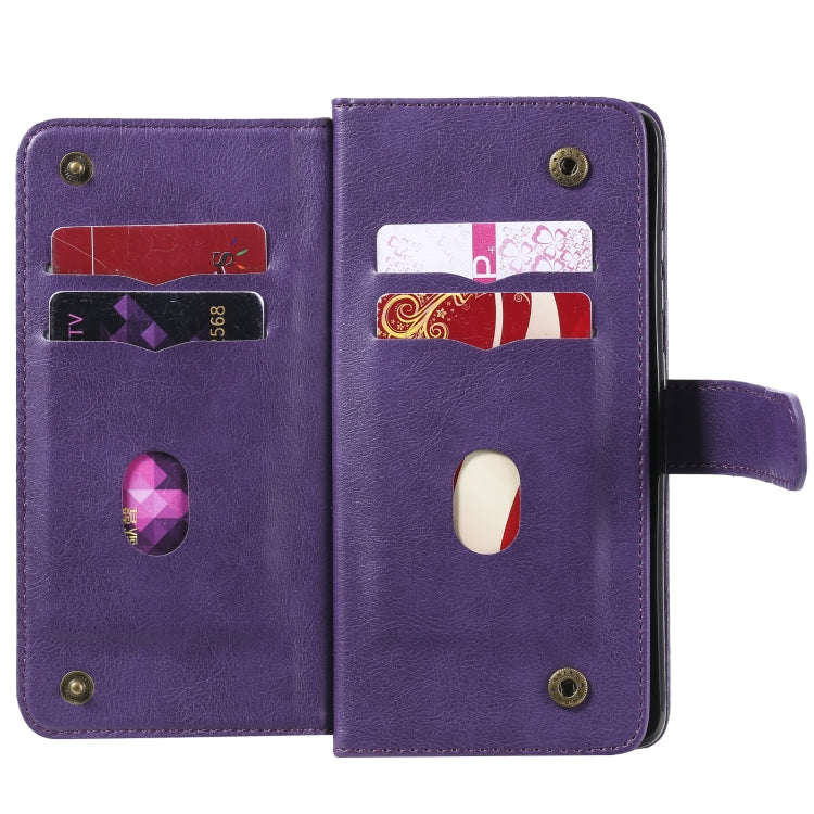 For Samsung Galaxy S20 FE 5G Multifunctional Magnetic Copper Buckle Horizontal Flip Solid Color Leather Case with 10 Card Slots & Wallet & Holder & Photo Frame