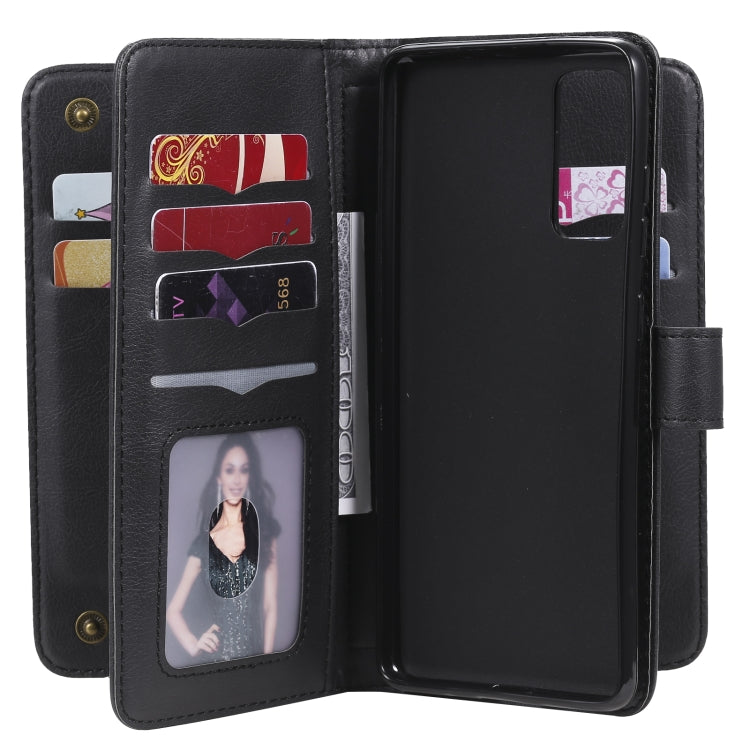 For Samsung Galaxy S20 FE 5G Multifunctional Magnetic Copper Buckle Horizontal Flip Solid Color Leather Case with 10 Card Slots & Wallet & Holder & Photo Frame