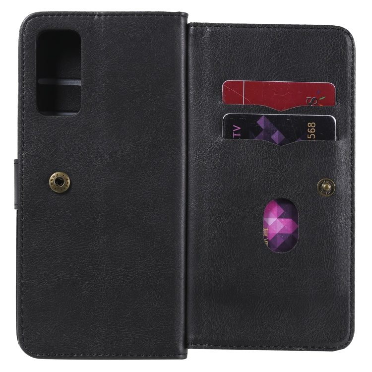 For Samsung Galaxy S20 FE 5G Multifunctional Magnetic Copper Buckle Horizontal Flip Solid Color Leather Case with 10 Card Slots & Wallet & Holder & Photo Frame