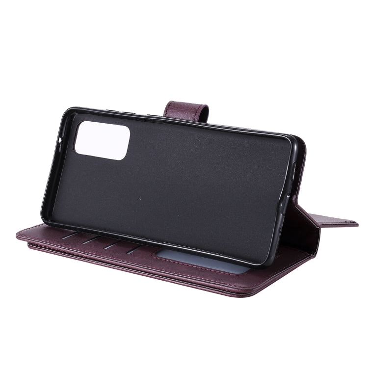 For Samsung Galaxy S20 FE 5G Multifunctional Magnetic Copper Buckle Horizontal Flip Solid Color Leather Case with 10 Card Slots & Wallet & Holder & Photo Frame