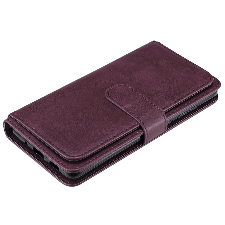For Samsung Galaxy S20 FE 5G Multifunctional Magnetic Copper Buckle Horizontal Flip Solid Color Leather Case with 10 Card Slots & Wallet & Holder & Photo Frame