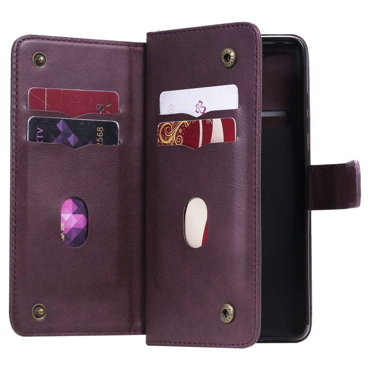 For Samsung Galaxy S20 FE 5G Multifunctional Magnetic Copper Buckle Horizontal Flip Solid Color Leather Case with 10 Card Slots & Wallet & Holder & Photo Frame